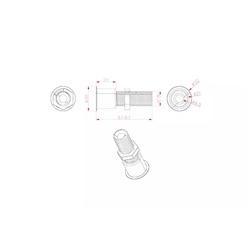 VivoLink VLDG24L-B stalo kabelių įvadas, juodas, didelis, iki 55 mm