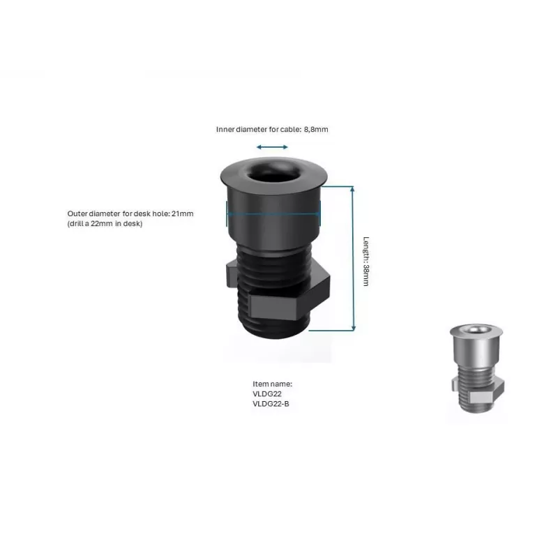 Stovo priedas Vivolink VLDG22-B Juodas 67mm Plotis 31mm Gylis 24mm Aukštis