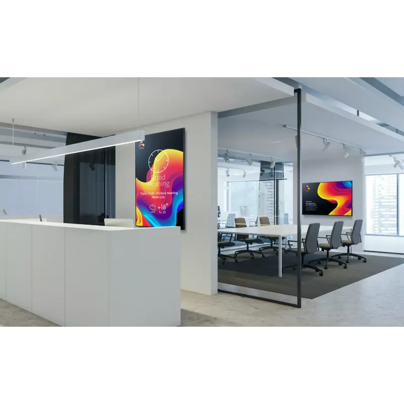 Sharp PN-ME982 skaitmeninės iškabos plokščiaekranis 2,49 m (98 coliai) LED 450 cd/m² 4K Ultra HD juodas Android
