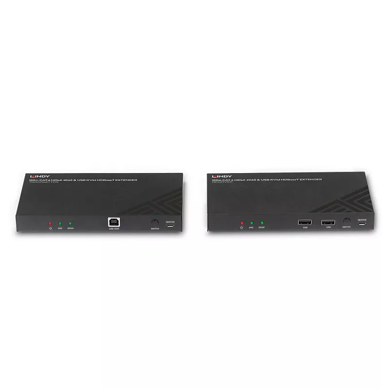 Lindy 100m Cat.6 HDMI 4K60, Audio, IR ir RS-232 HDBaseT KVM prailgintuvas