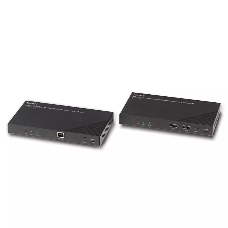 Lindy 100m Cat.6 HDMI 4K60, Audio, IR ir RS-232 HDBaseT KVM prailgintuvas