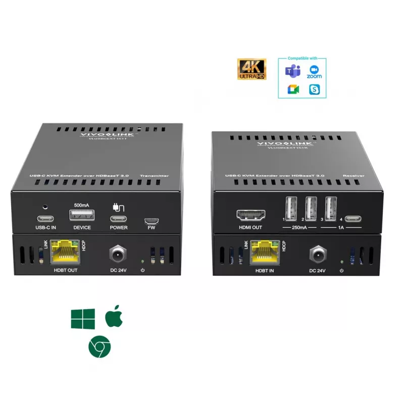 KVM plėstuvas Siųstuvas ir imtuvas Vivolink VLUSBCEXT151 HDMI USB Laidinis 70 m