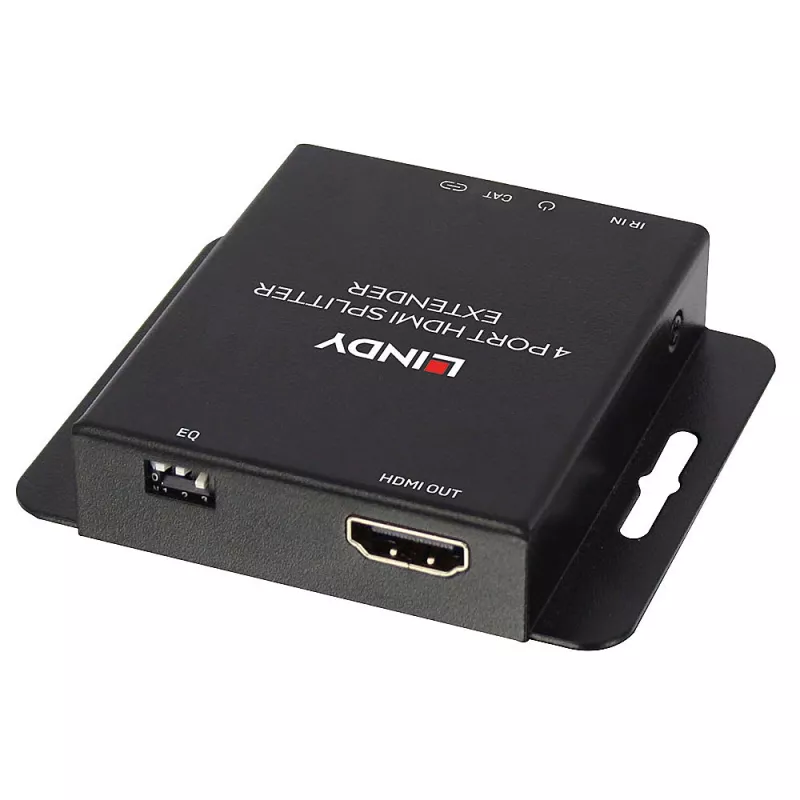 Siųstuvas ir imtuvas Lindy 70m Cat.6 4 prievadų HDMI 4K30 ir IR skirstytuvas-plėstuvas su kilpa