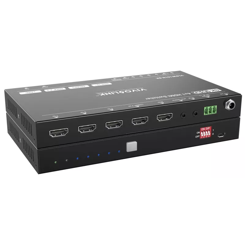 HDMI perjungiklis VivoLink VLSW141H-8K 4x1 — 8K@60Hz įvesties parinkiklis keturiems HDMI šaltiniams