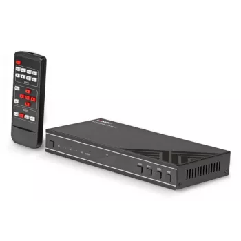 AV imtuvas Lindy 4x1 4K60 HDMI vientisas kelių langų perjungiklis, 3840x2160@60Hz, 12V 2.5A, juodas