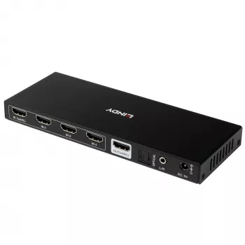 Lindy 4 prievadų HDMI 8K60 jungiklis su eARC HDMI USB A USB C