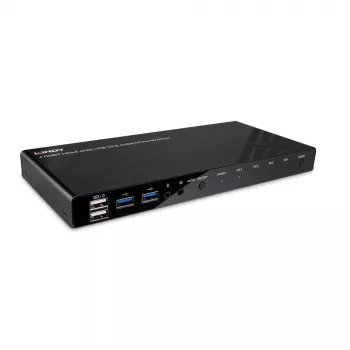 Lindy 4 prievadų HDMI 4K60, USB 3.0 ir garso KVM jungiklis