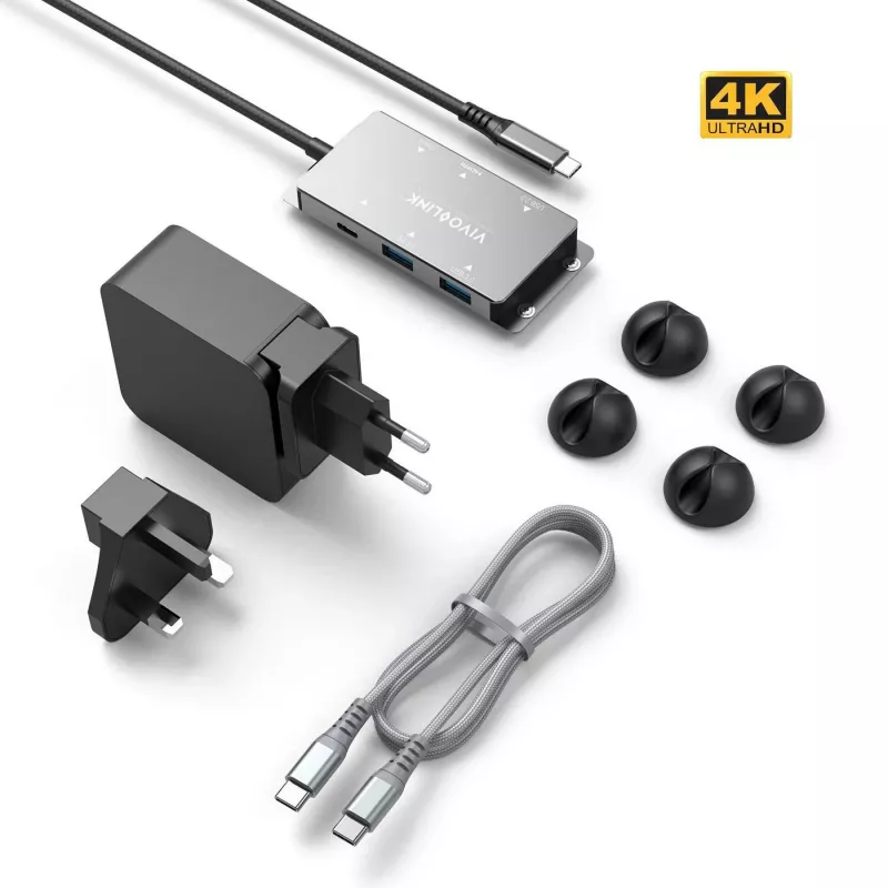 USB grafikos adapteris Vivolink VLUSBCHUB 3840 x 2160 pikselių USB Type-C