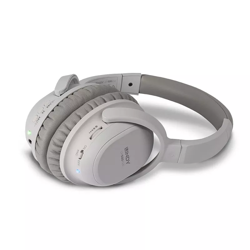 Lindy LH500XW ausinės laidinės ir belaidės galvos lankelis Skambučiai / muzika Micro-USB Bluetooth pilkos