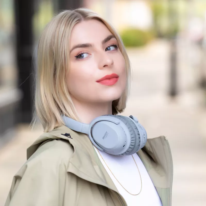 Lindy LH500XW ausinės laidinės ir belaidės galvos lankelis Skambučiai / muzika Micro-USB Bluetooth pilkos