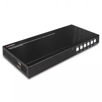 AV siųstuvas Lindy 5 prievadų vientisas prezentacijos perjungiklis su HDBaseT ilgintuvu 3840 x 2160 pikselių