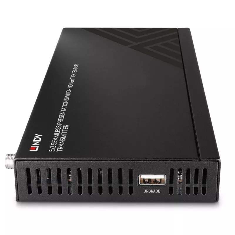 AV siųstuvas Lindy 5 prievadų vientisas prezentacijos perjungiklis su HDBaseT ilgintuvu 3840 x 2160 pikselių
