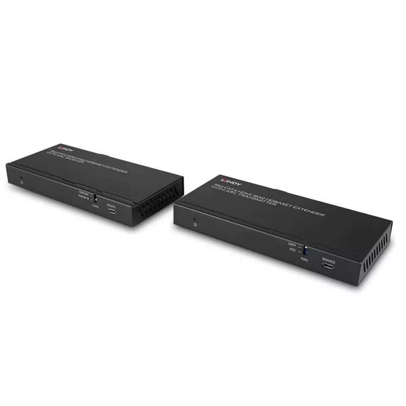 Lindy 70m Cat.6 HDMI 4K60, garso, IR ir RS-232 HDBaseT plėtiklis su ARC