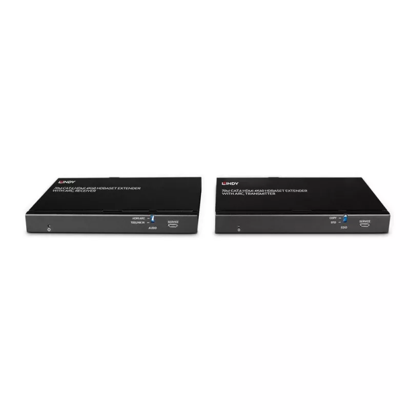 Lindy 70m Cat.6 HDMI 4K60, garso, IR ir RS-232 HDBaseT plėtiklis su ARC