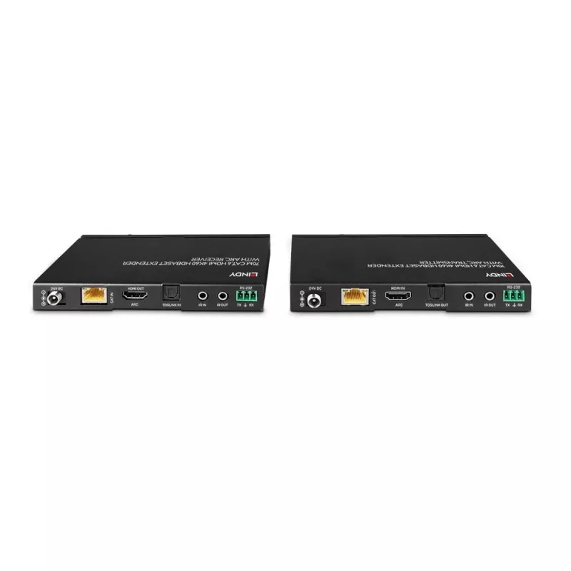 Lindy 70m Cat.6 HDMI 4K60, garso, IR ir RS-232 HDBaseT plėtiklis su ARC