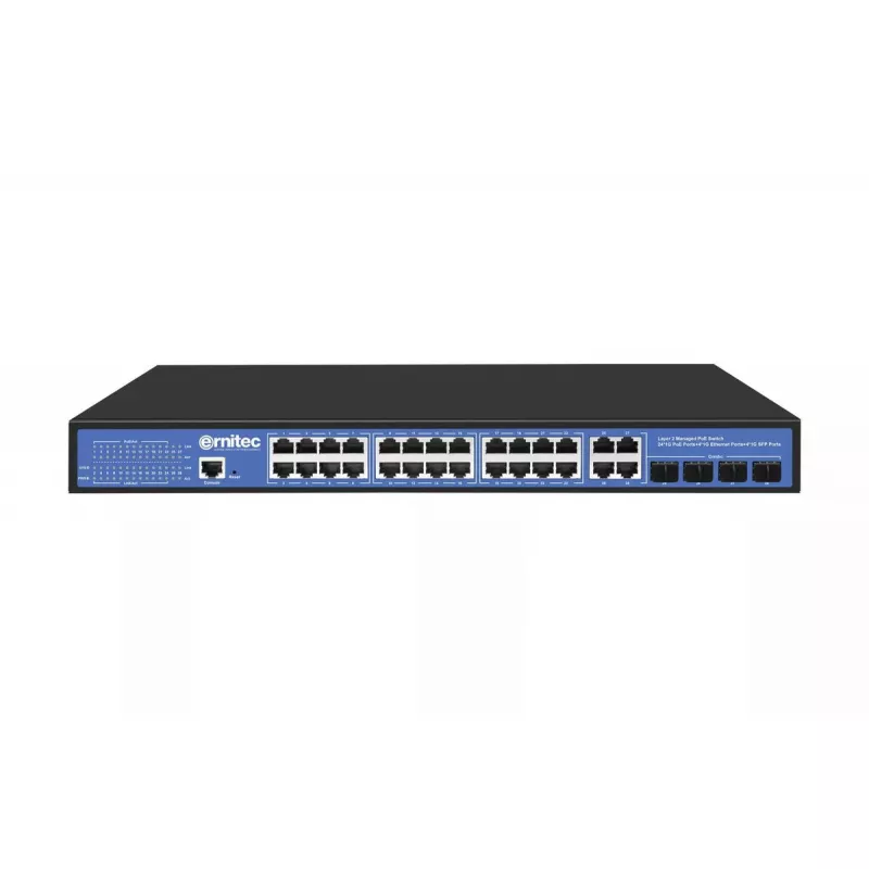Tinklo komutatorius Ernitec ELECTRA-M224-1GB-370W 24 prievadai 1GB