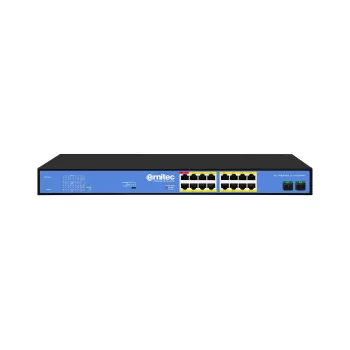 ERNITEC nevaldomas PoE jungiklis ELECTRA-U16-1GB 16 prievadų, 1 GbE jungtis, 285W galios biudžetas