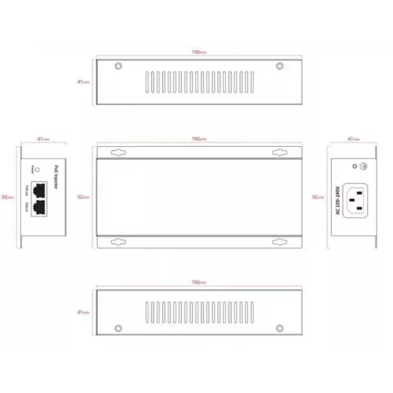 PoE adapteris Ernitec ELECTRA-POE-10GB-90W 10 Gbps 90W