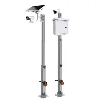 Stiebas OMEGA RCCTV011 — lauko apsaugos kamerų stiebas, 6 000 mm aukštis, 30 kg talpa, juodos metalinės spalvos
