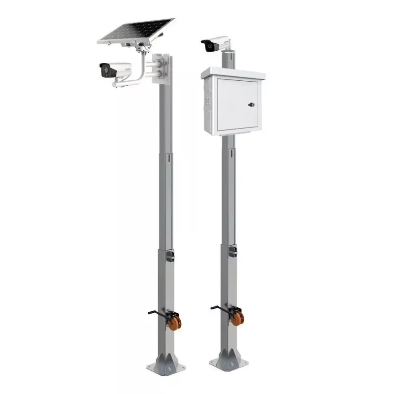 Stiebas OMEGA RCCTV011 — lauko apsaugos kamerų stiebas, 6 000 mm aukštis, 30 kg talpa, juodos metalinės spalvos