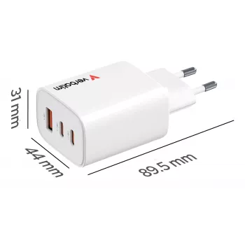 Verbatim Essentials GaN Charger 65W EU plug White, Indoor, AC, 20 V, White