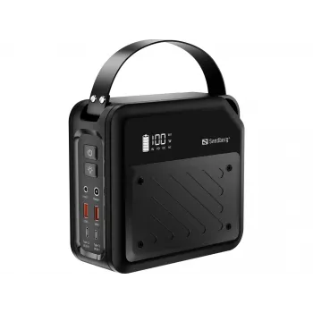 Nešiojamoji nuolatinės srovės maitinimo stotelė SANDBERG Sandberg DC Power Station 72000 — LMFP 72 000 mAh, DC ir USB‑C įvestis, juoda