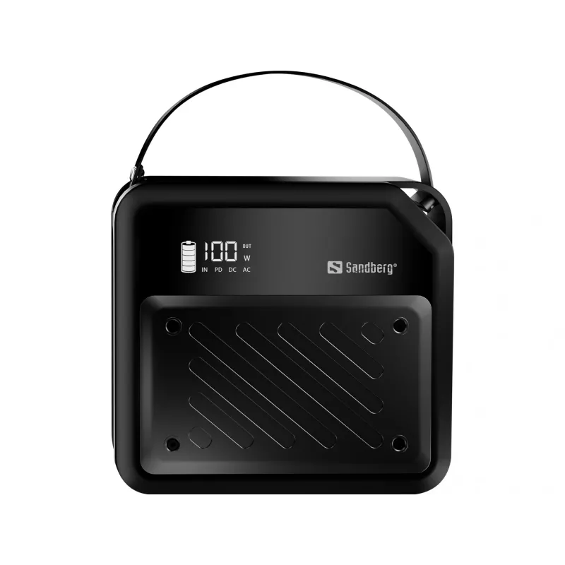 Nešiojamoji nuolatinės srovės maitinimo stotelė SANDBERG Sandberg DC Power Station 72000 — LMFP 72 000 mAh, DC ir USB‑C įvestis, juoda