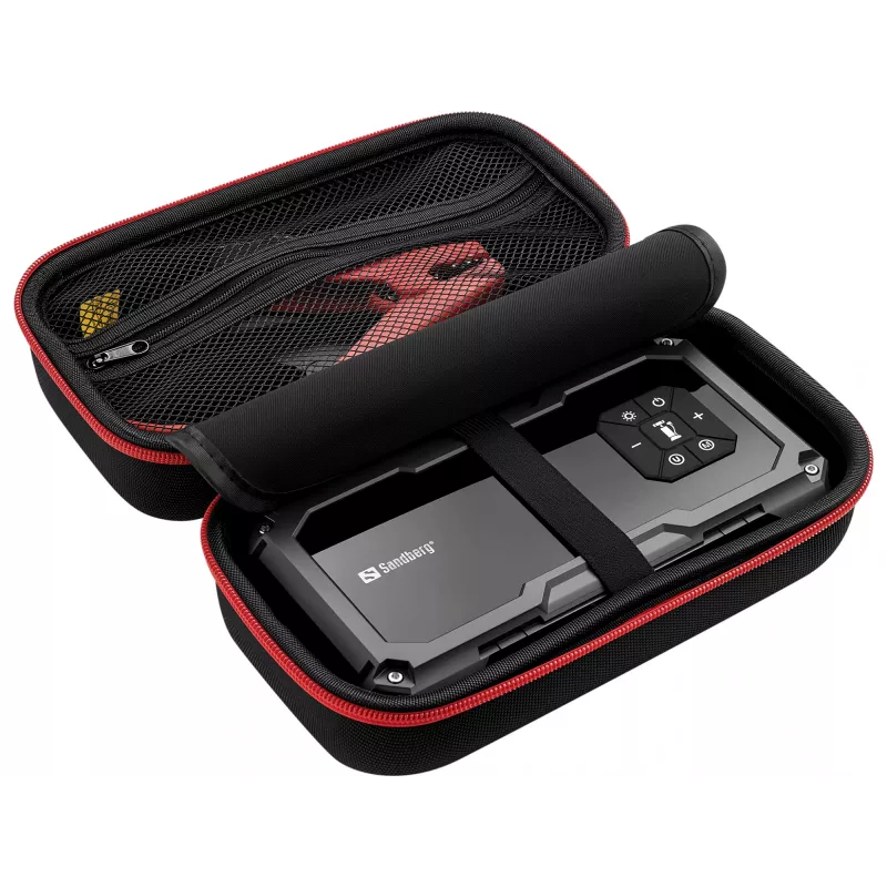 Nešiojamasis akumuliatoriaus paleidiklis ir padangų siurblys SANDBERG Sandberg Car Jumpstarter TirePump 10000 — 800 A paleidimo srovė, 2 A išėjimas, 5 V USB