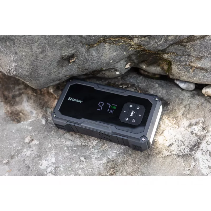 Nešiojamasis akumuliatoriaus paleidiklis ir padangų siurblys SANDBERG Sandberg Car Jumpstarter TirePump 10000 — 800 A paleidimo srovė, 2 A išėjimas, 5 V USB