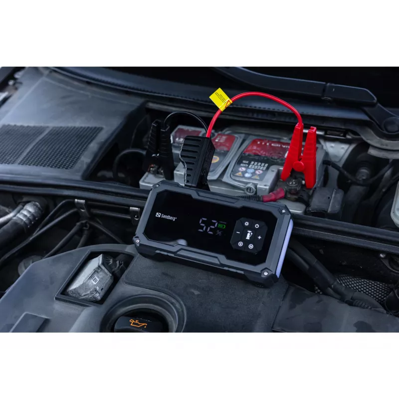 Nešiojamasis akumuliatoriaus paleidiklis ir padangų siurblys SANDBERG Sandberg Car Jumpstarter TirePump 10000 — 800 A paleidimo srovė, 2 A išėjimas, 5 V USB