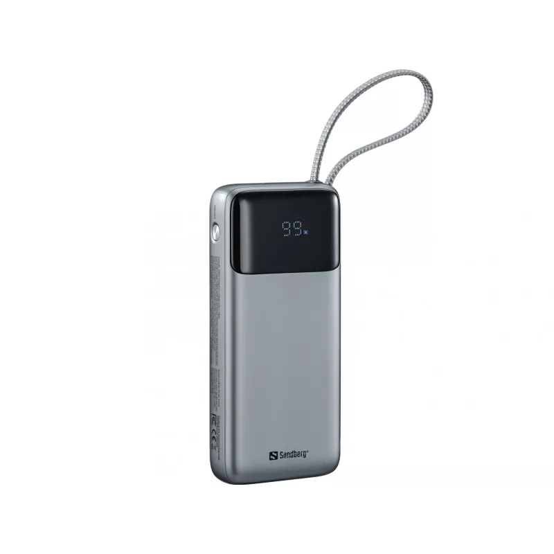 Išorinė baterija SANDBERG All-in1 Powerbank 20000 PD 67W — 20000 mAh LiPo, 1×USB-A, 1×USB-C, 15W išvestis, juoda/pilka