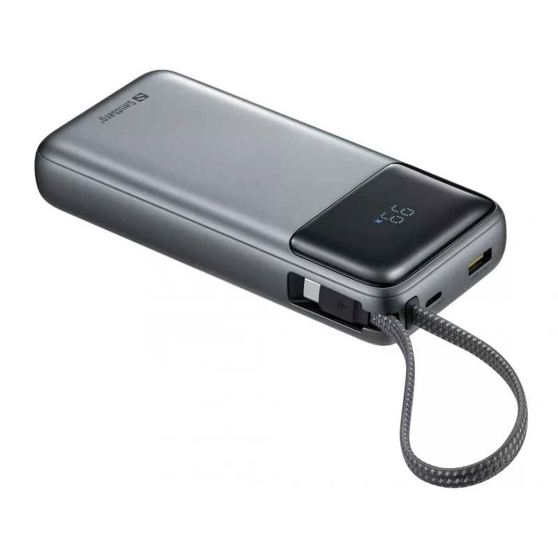 Išorinė baterija SANDBERG All-in1 Powerbank 20000 PD 67W — 20000 mAh LiPo, 1×USB-A, 1×USB-C, 15W išvestis, juoda/pilka