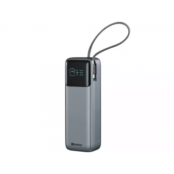 Nešiojama išorinė baterija SANDBERG All-in1 Powerbank 20000 PD 130W — 20000 mAh, LiPo, USB-A 1x, USB-C 1x, 130 W, juoda/pilka
