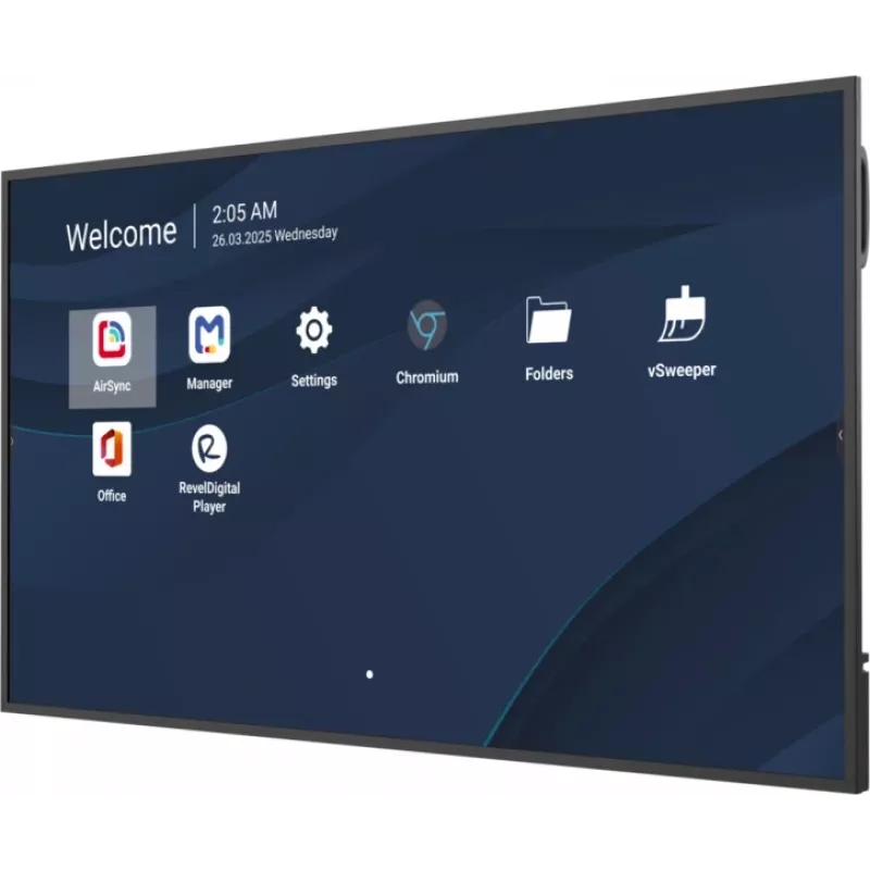 Profesionalus 65 colių 4K komercinis ekranas VIEWSONIC CDE6531-1C, 3840×2160, 500 cd/m², Android 14, 24/7, VESA