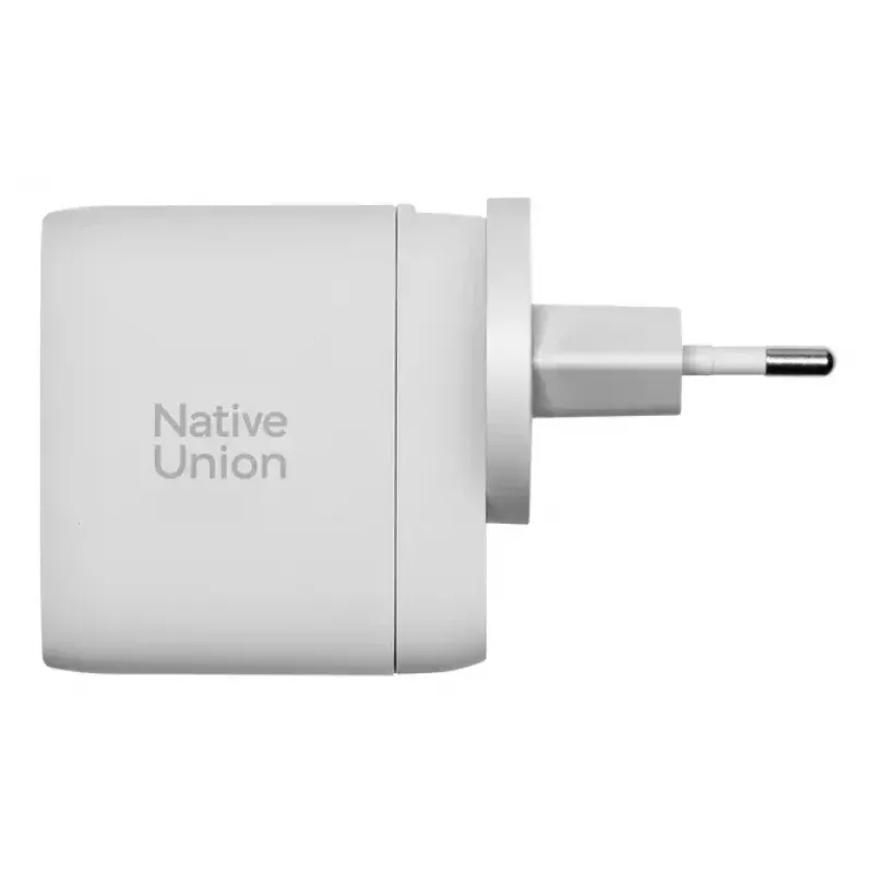 „Fast GaN“ įkroviklis „Native Union Fast Gan Charger Pd 67W“ baltas, tarpt. 2C1A USB‑C 2 prievadai 67 W AC 100–240 V apsauga nuo viršsrovių, viršįtampių, perkaitimo