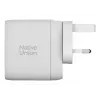 „Fast GaN“ įkroviklis „Native Union Fast Gan Charger Pd 67W“ baltas, tarpt. 2C1A USB‑C 2 prievadai 67 W AC 100–240 V apsauga nuo viršsrovių, viršįtampių, perkaitimo