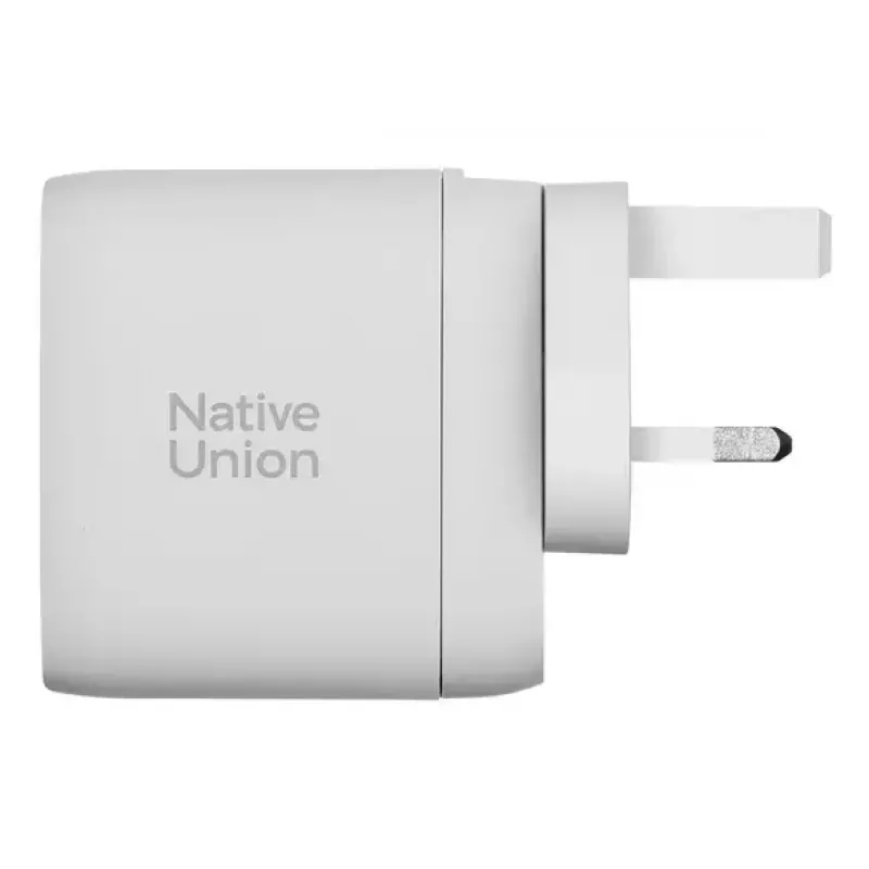„Fast GaN“ įkroviklis „Native Union Fast Gan Charger Pd 67W“ baltas, tarpt. 2C1A USB‑C 2 prievadai 67 W AC 100–240 V apsauga nuo viršsrovių, viršįtampių, perkaitimo