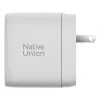 „Fast GaN“ įkroviklis „Native Union Fast Gan Charger Pd 67W“ baltas, tarpt. 2C1A USB‑C 2 prievadai 67 W AC 100–240 V apsauga nuo viršsrovių, viršįtampių, perkaitimo