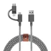 USB 2.0 duomenų kabelis native union BELT-ULC-ZEB-NP 2 m USB A į USB‑C / Micro‑USB B / Lightning juoda balta