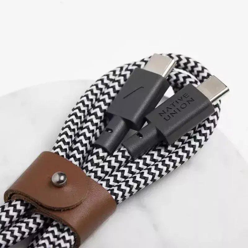 USB-C laidas Native Union BELT-C-ZEB-2-NP 1,2 m USB-C į USB-C juoda/baltas