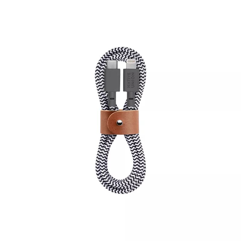 Lightning laidas Native Union BELT-KV-CL-ZEB-2 1,2 m USB-C juoda balta