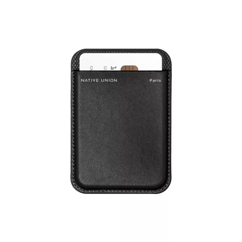 Dėklas-piniginė native union (Re)Classic Juoda, skirtas Apple iPhone 15/15 Pro/15 Plus/15 Pro Max, iPhone 14/14 Pro/14 Plus/14 Pro Max ir iPhone 13 serijoms