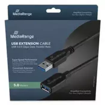 USB A į USB A kabelis MediaRange MRCS241 USB 3.2 Gen 1 (5 Gbit/s) 5 m Juodas