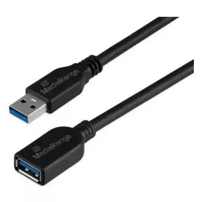 USB A į USB A kabelis MediaRange MRCS241 USB 3.2 Gen 1 (5 Gbit/s) 5 m Juodas