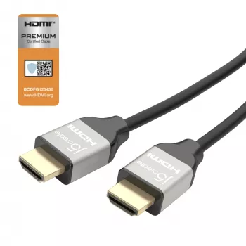 j5create JDC52 Ultra HD 4K HDMI™ kabelis, juodos ir pilkos spalvos, 2 m