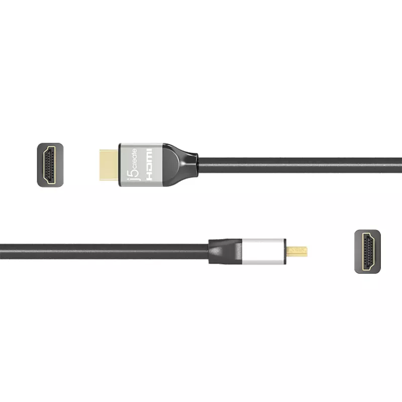 j5create JDC52 Ultra HD 4K HDMI™ kabelis, juodos ir pilkos spalvos, 2 m
