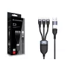 Conceptronic ETTA06B15C 3-in-1 100W greito įkrovimo duomenų laidas 1,5 m, triguba USB-C, USB 2.0, E-Mark