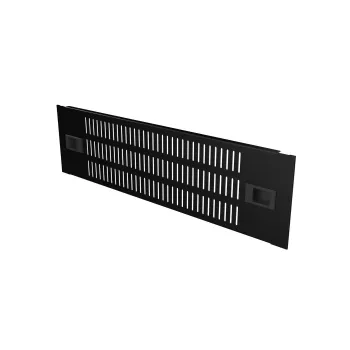 Vėdinama uždengimo panelė Lanview RAB405BL — plieninė, juoda, 482×88×15 mm (stovo priedas)