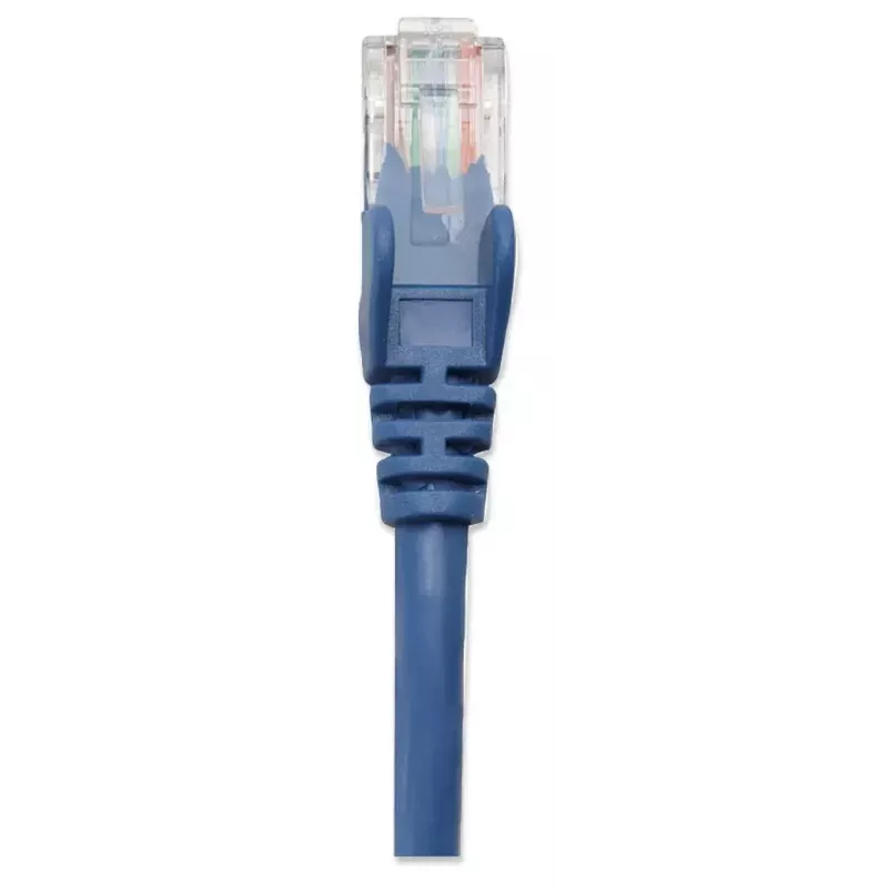 Intellinet tinklo komutacinis kabelis, Cat5e, 1 m, mėlynas, CCA, U/UTP, PVC, RJ45, paauksuoti kontaktai, be užkliuvimų, su apsaugine įmova, garantija visam laikui