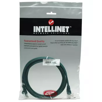 Intellinet tinklo komutacinis kabelis, Cat5e, 2m, Green, CCA, U/UTP, PVC, RJ45, Gold Plated Contacts, Snagless, Booted, Lifetime Warranty